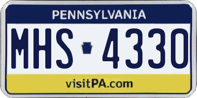 PA license plate MHS4330