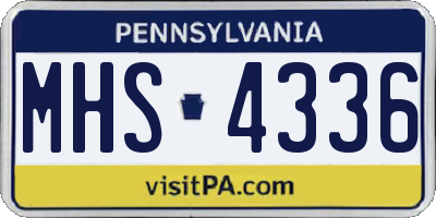 PA license plate MHS4336
