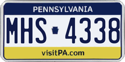PA license plate MHS4338