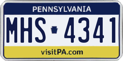 PA license plate MHS4341