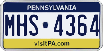 PA license plate MHS4364
