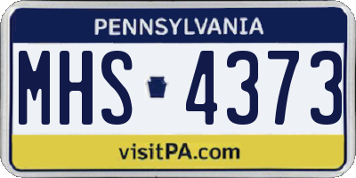 PA license plate MHS4373