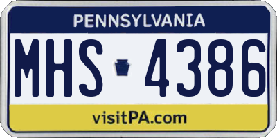 PA license plate MHS4386