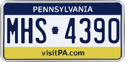 PA license plate MHS4390