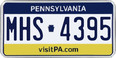 PA license plate MHS4395