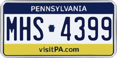PA license plate MHS4399