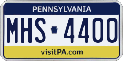 PA license plate MHS4400