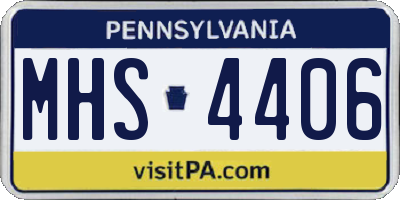 PA license plate MHS4406