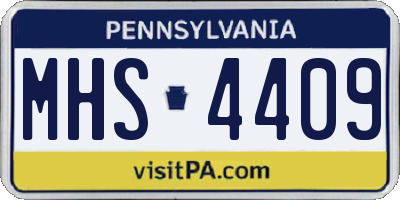 PA license plate MHS4409
