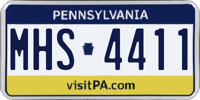 PA license plate MHS4411