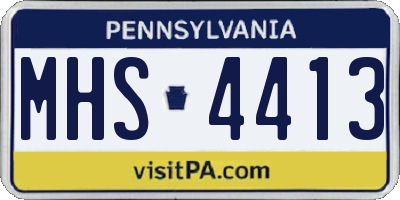 PA license plate MHS4413