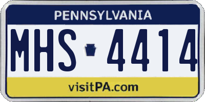 PA license plate MHS4414