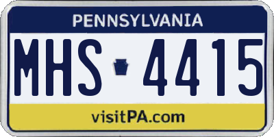 PA license plate MHS4415