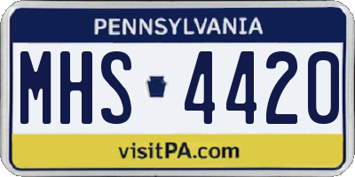 PA license plate MHS4420
