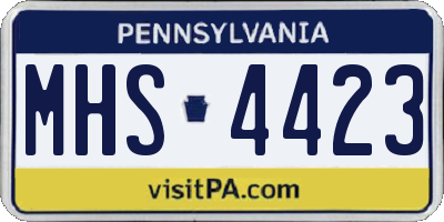 PA license plate MHS4423
