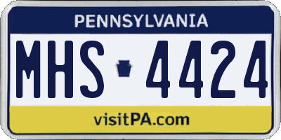 PA license plate MHS4424