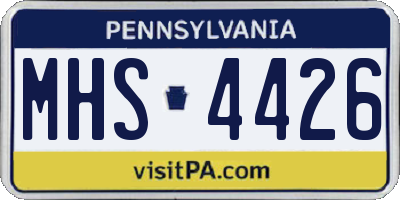 PA license plate MHS4426