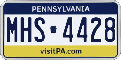 PA license plate MHS4428