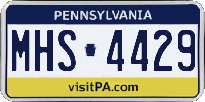 PA license plate MHS4429