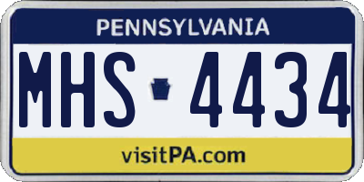 PA license plate MHS4434