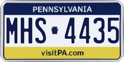 PA license plate MHS4435