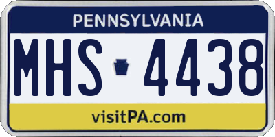 PA license plate MHS4438