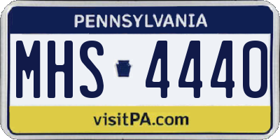 PA license plate MHS4440