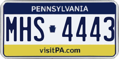 PA license plate MHS4443