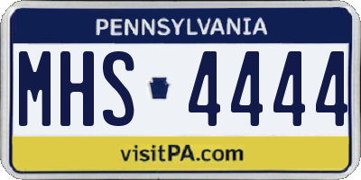 PA license plate MHS4444