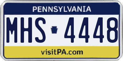 PA license plate MHS4448