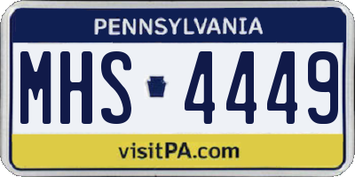 PA license plate MHS4449