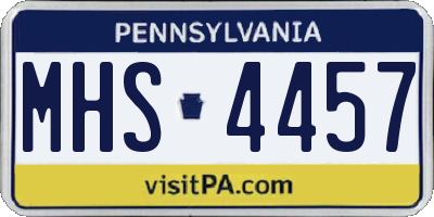 PA license plate MHS4457