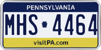 PA license plate MHS4464