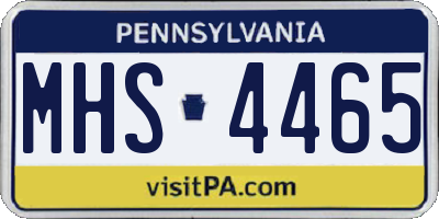 PA license plate MHS4465