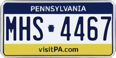 PA license plate MHS4467