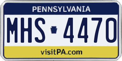 PA license plate MHS4470