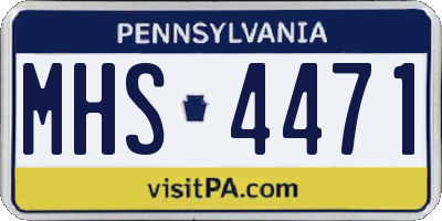 PA license plate MHS4471