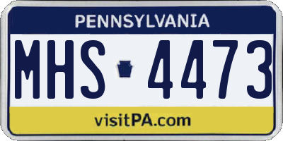 PA license plate MHS4473