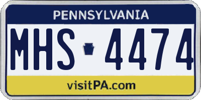 PA license plate MHS4474