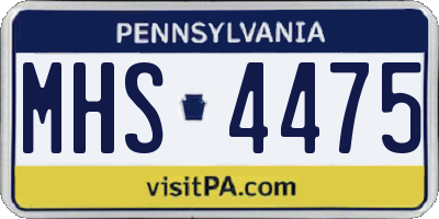 PA license plate MHS4475