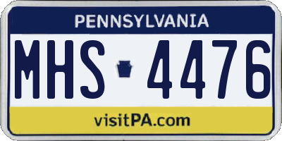 PA license plate MHS4476