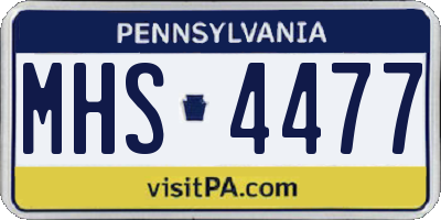 PA license plate MHS4477