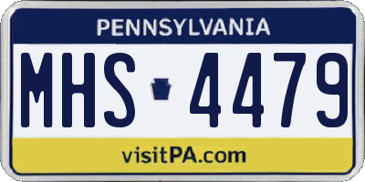 PA license plate MHS4479
