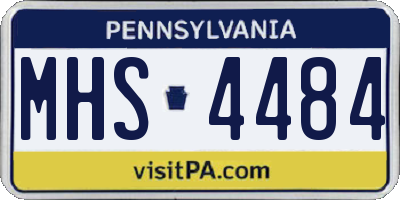 PA license plate MHS4484