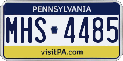 PA license plate MHS4485
