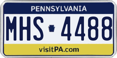 PA license plate MHS4488