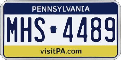 PA license plate MHS4489