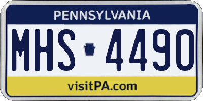 PA license plate MHS4490