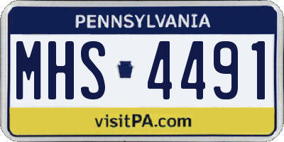 PA license plate MHS4491