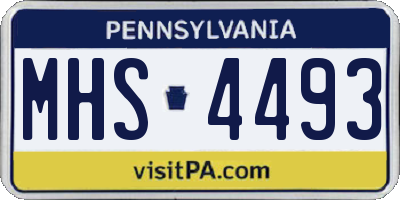 PA license plate MHS4493